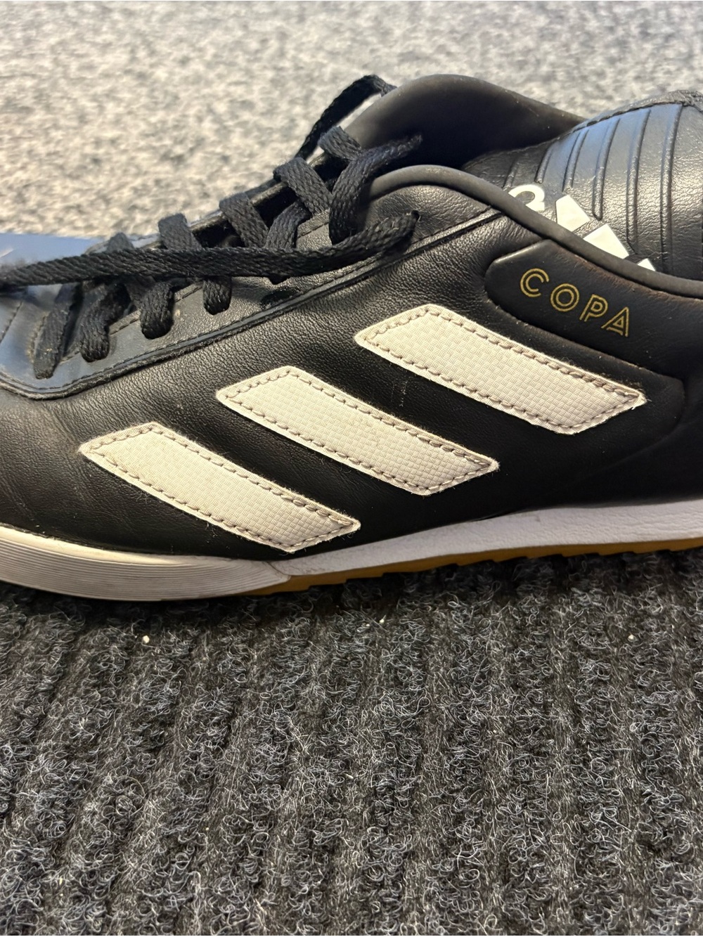 adidas Copa Indoor Soccer Sneakers in Black and White